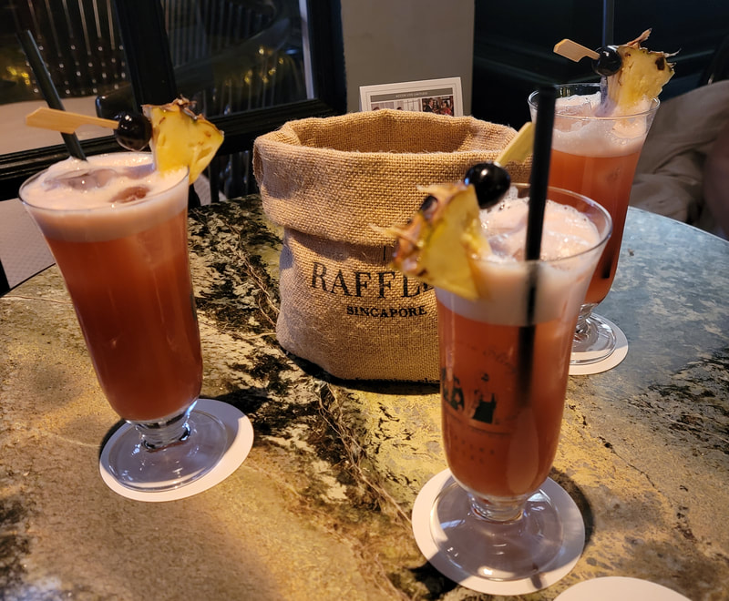 The original Singapore Sling at the Raffles Hotel.